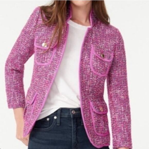 J. Crew Autumn Tweed Fitted Jacket Blazer 8 - Picture 2 of 10